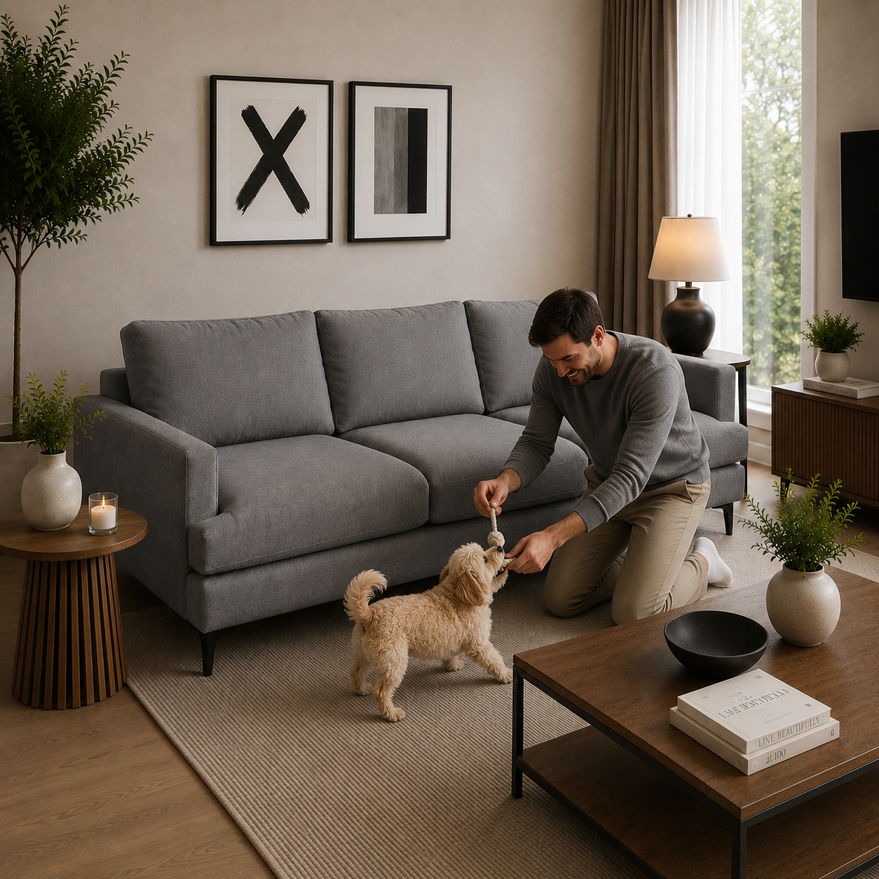 Sofa Aldara en Chenille Hidrotex