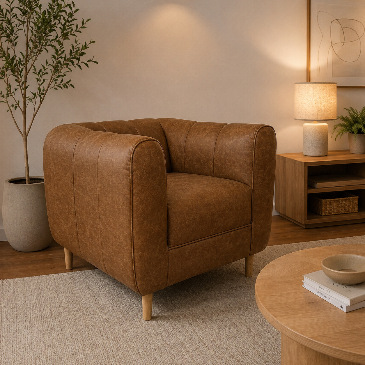 Sillon Lynette en Cuero Reconstituido