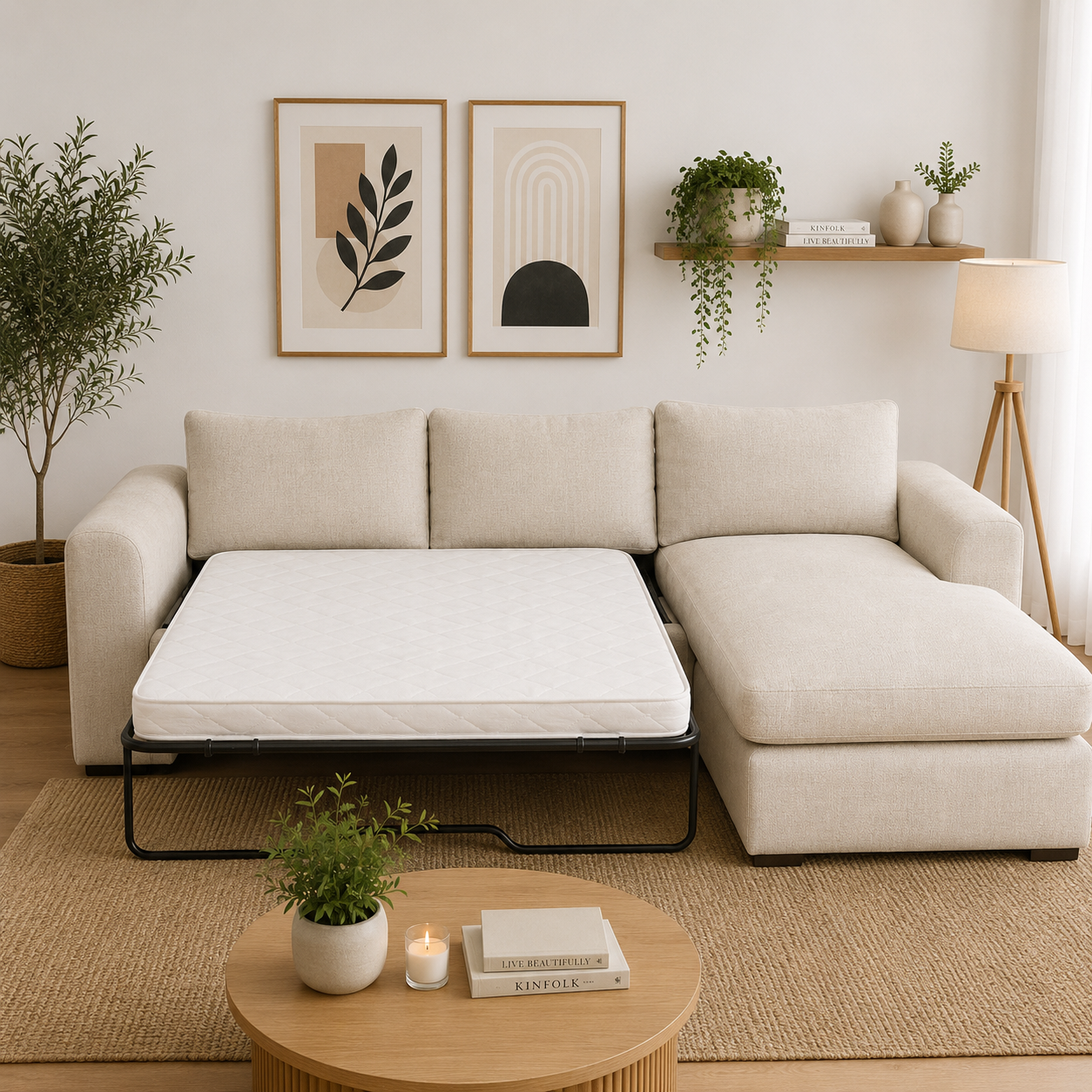 Seccional Cama Kandra en Chenille Hidrotex