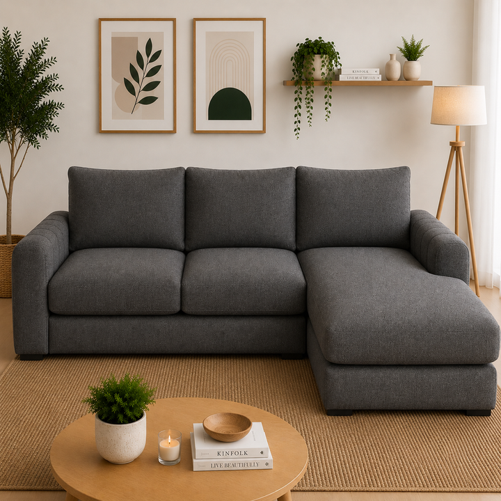 Seccional Cama Kandra en Chenille Tipo Lino
