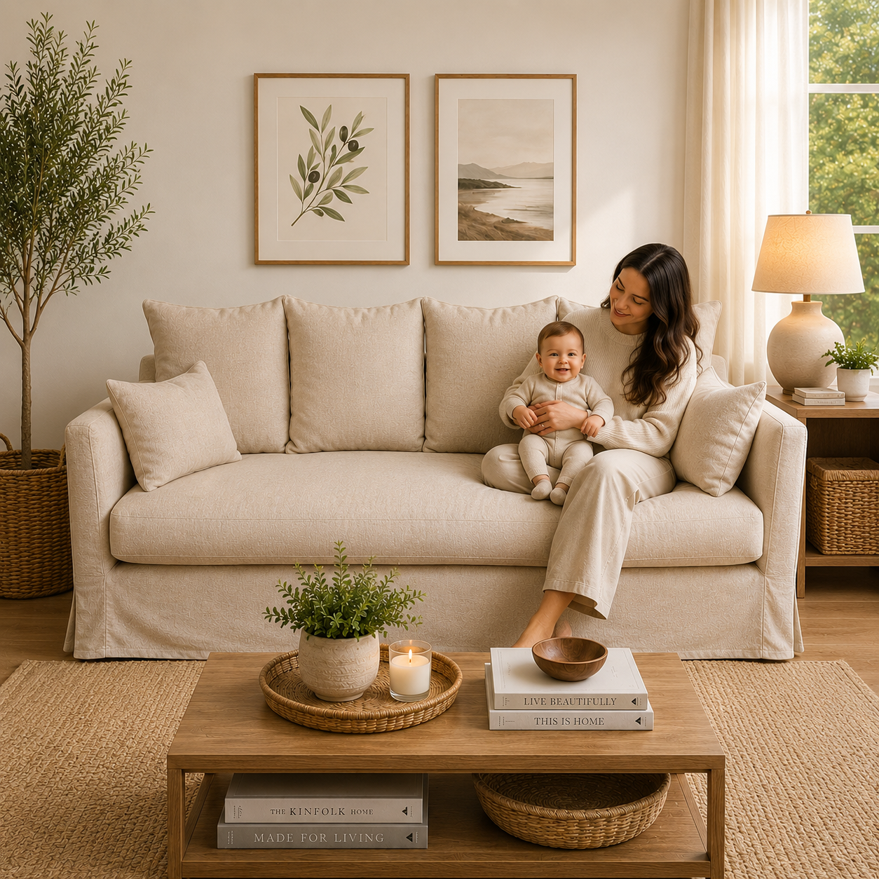 Sofa Amelia con Funda en Chenille Hidrotex