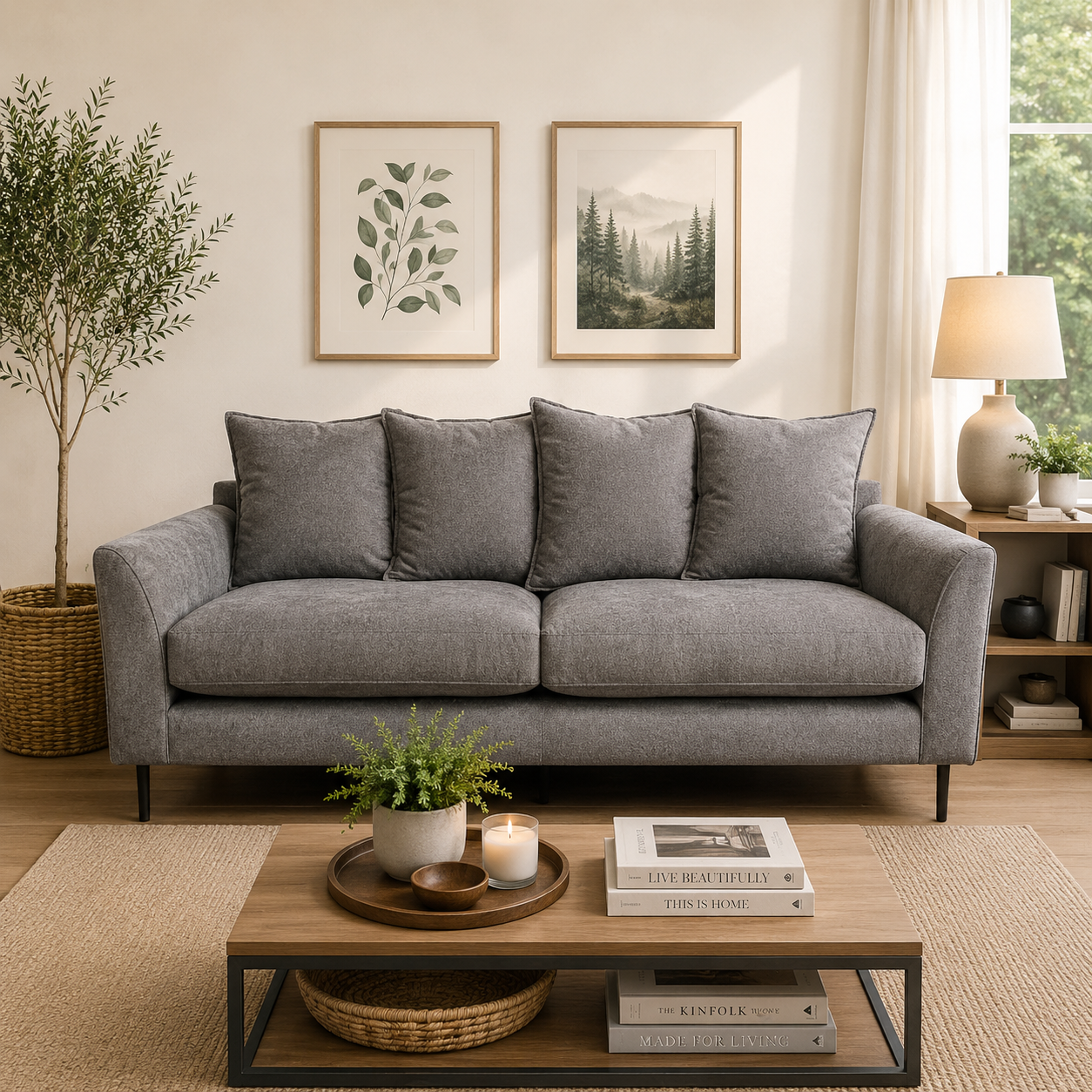 Sofa Narciso en Chenille Tipo Lino