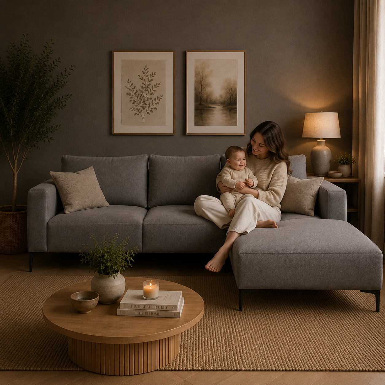 Seccional Suria en Chenille Hidrotex