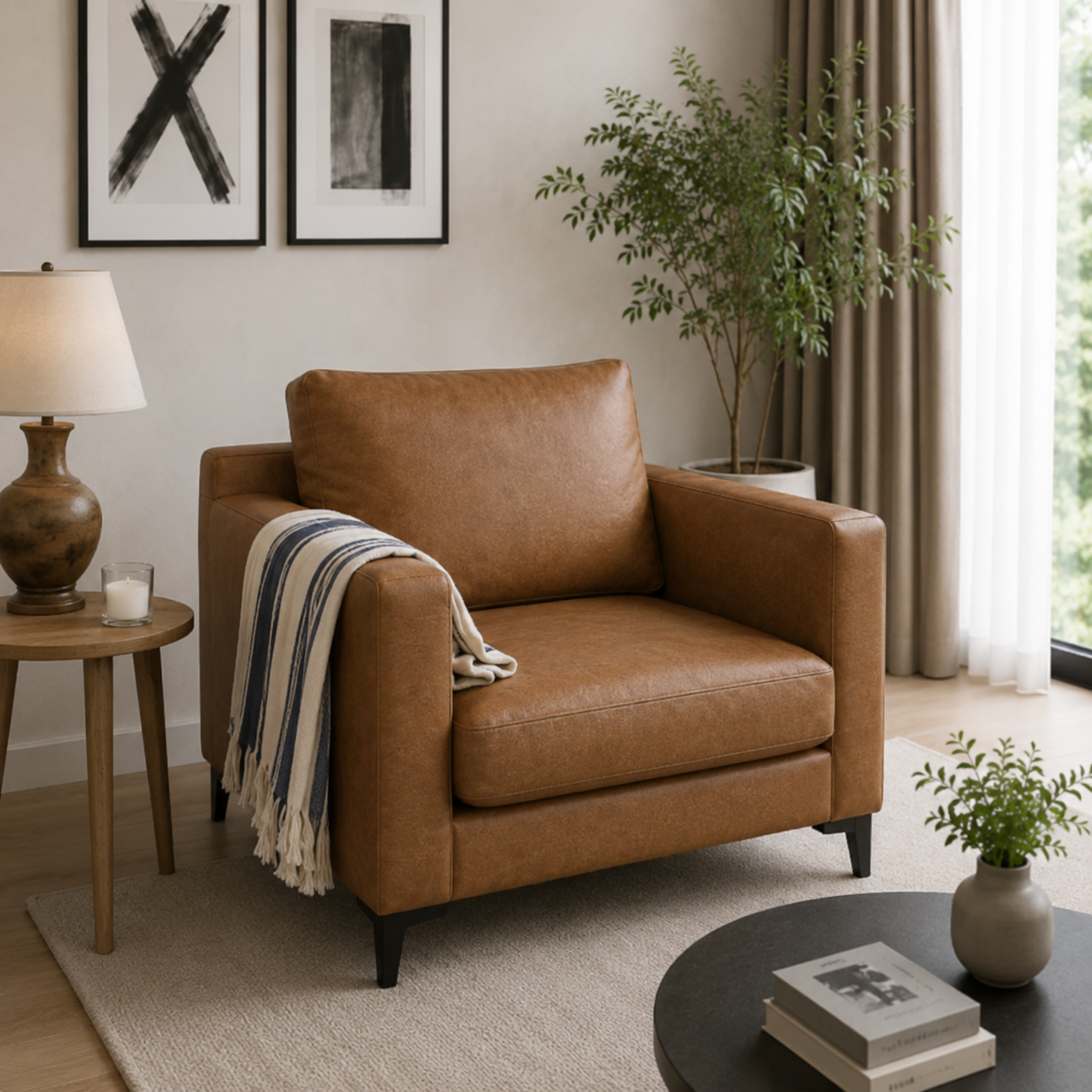 Sillon Alanna en Cuero Reconstituido