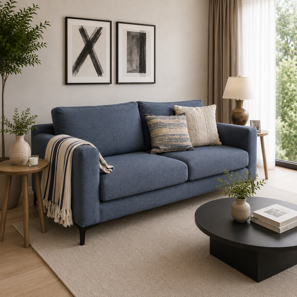 Sofa Alanna en Chenille Tipo Lino