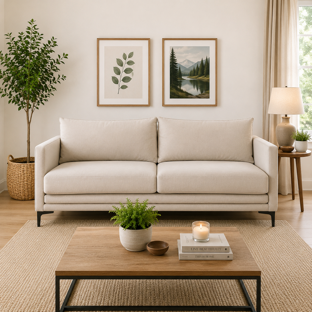 Sofa Bureo en Chenille Tipo Lino