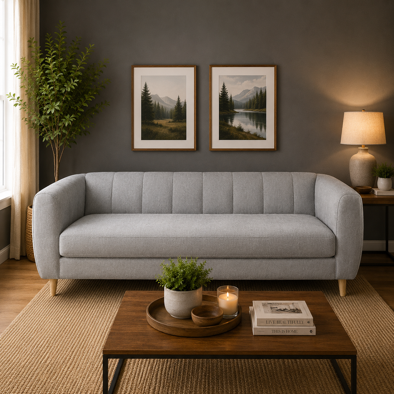 Sofa Lynette en Chenille Tipo Lino