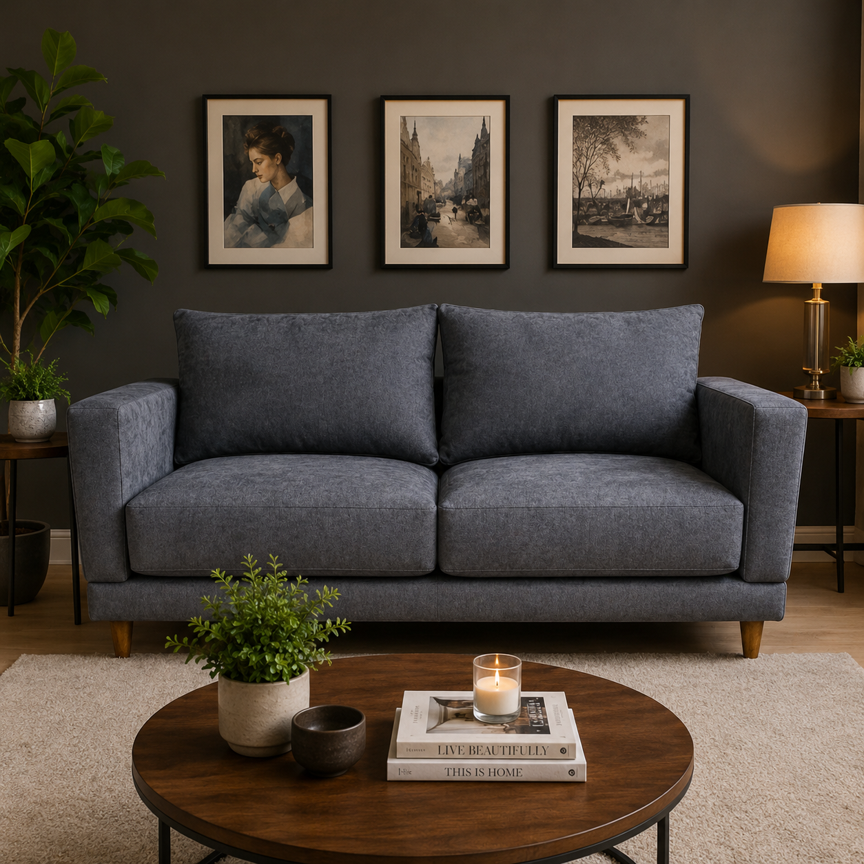 Sofa Orquidea en Chenille Tipo Lino