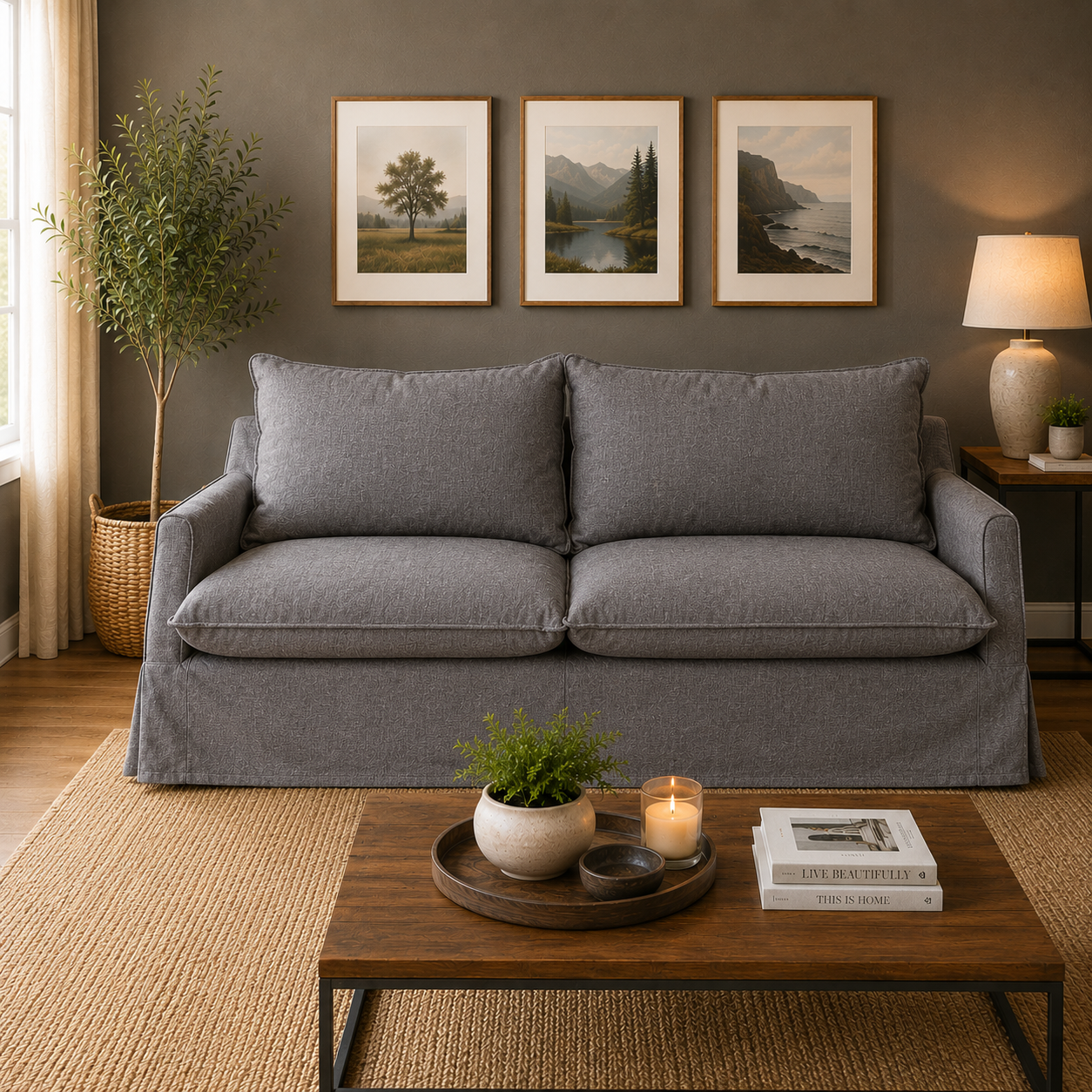 Sofa Rehue con Funda en Lino