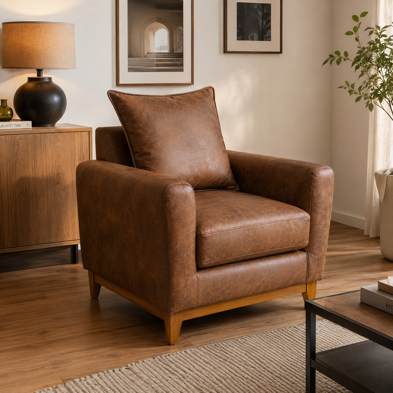 Sillon Meli en Cuero Reconstituido