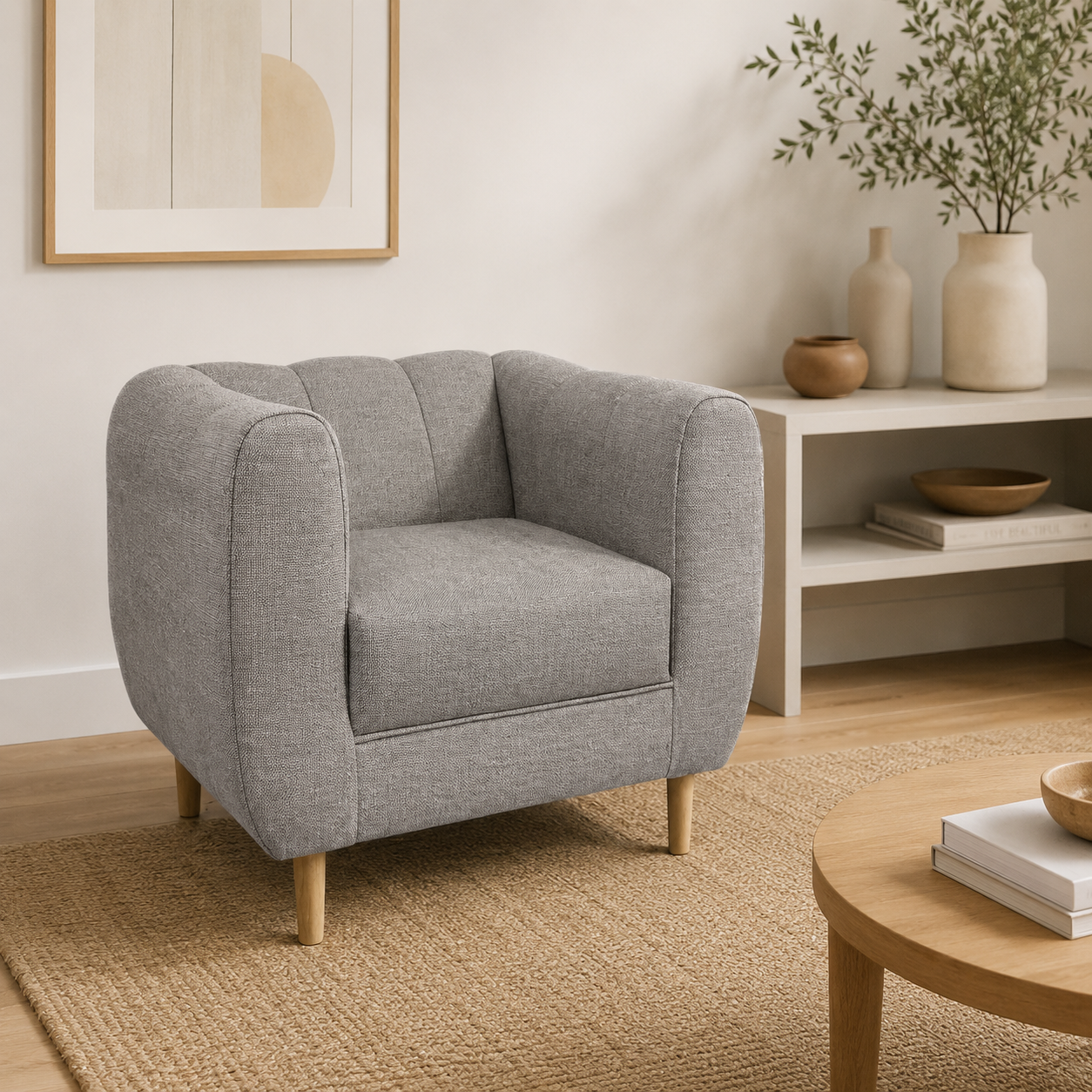 Sillon Lynette en Chenille Tipo Lino